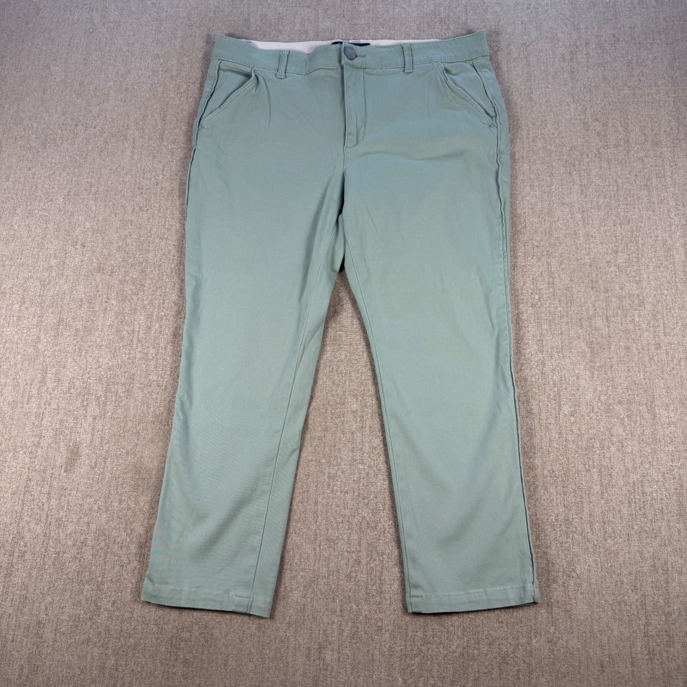 Democracy Ab-solution Pants Womens 14 Green Straight Leg Chino Trousers